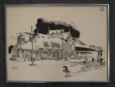 WALTER S. TAYLOR SIGNED PEN & INK PRINT GERMANY