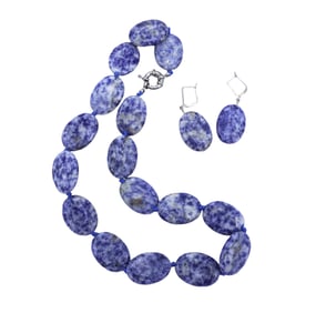 NATURAL BLUE SODALITE NECKLACE & EARRINGS