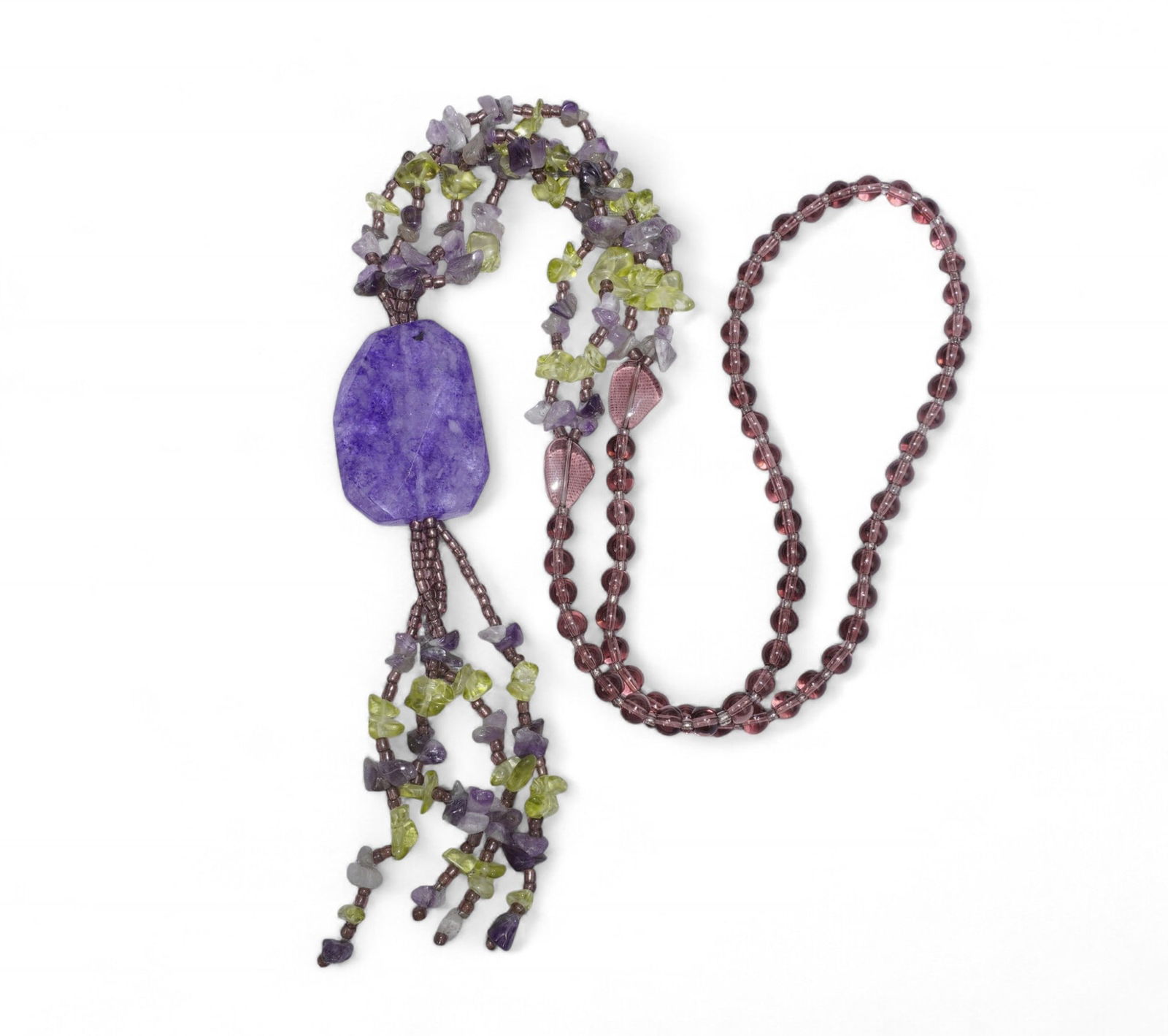 FIRE & ICE QUARTZ, PERIDOT & AMETHYST NECKLACE (1 of 2)