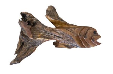 SIGNED WOODHAWK (TED PAGE) FISH SCULPTURE