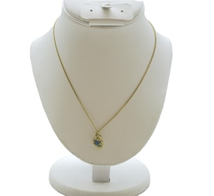 14K JELLY OPAL PENDANT AND 14K CHAIN