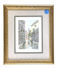 WATERCOLOR VENICE CANAL FRAMED