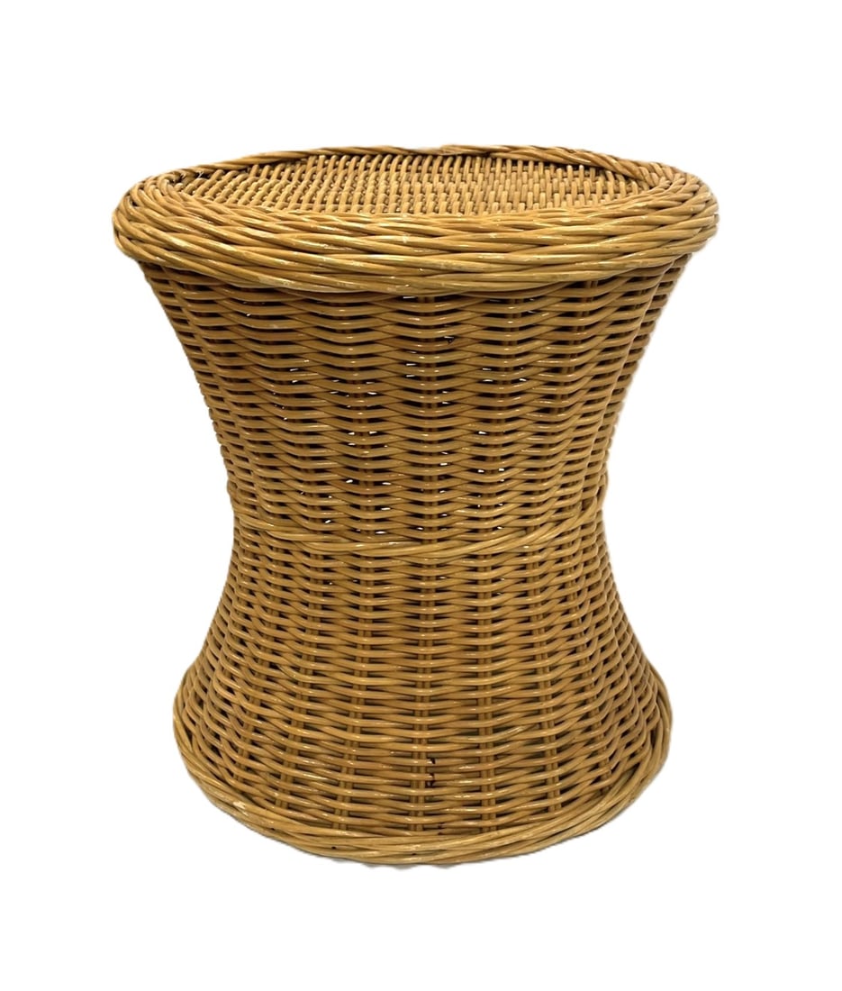 MCM MCGUIRE STYLE WICKER CIRCULAR TABLE (1 of 3)