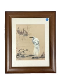 CHING LEVY SAVANNAH GA ORIGINAL WATERCOLOR EGRET