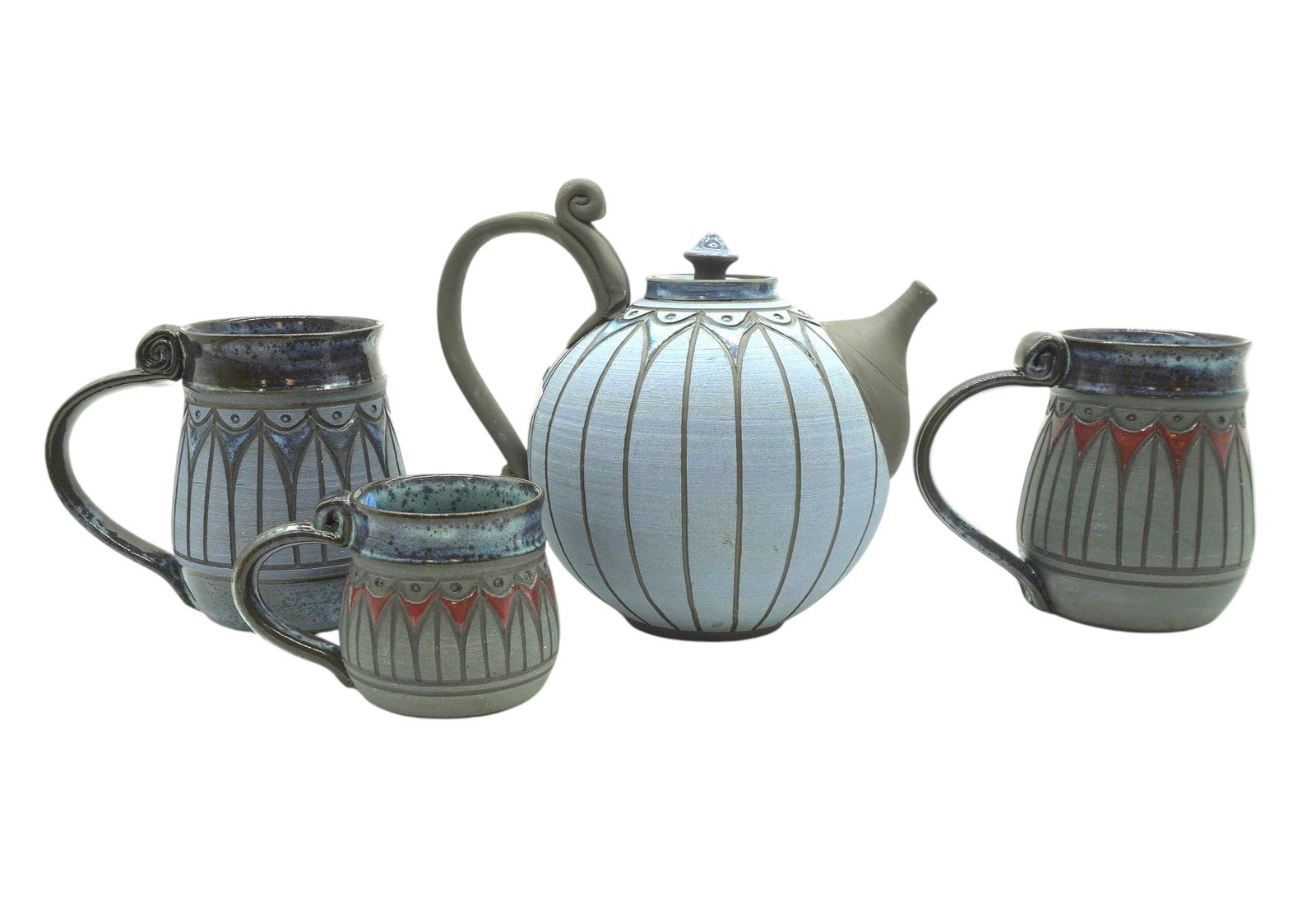LARRY ALLEN POTTERY TEA SET - 4 PIECES (1 of 9)