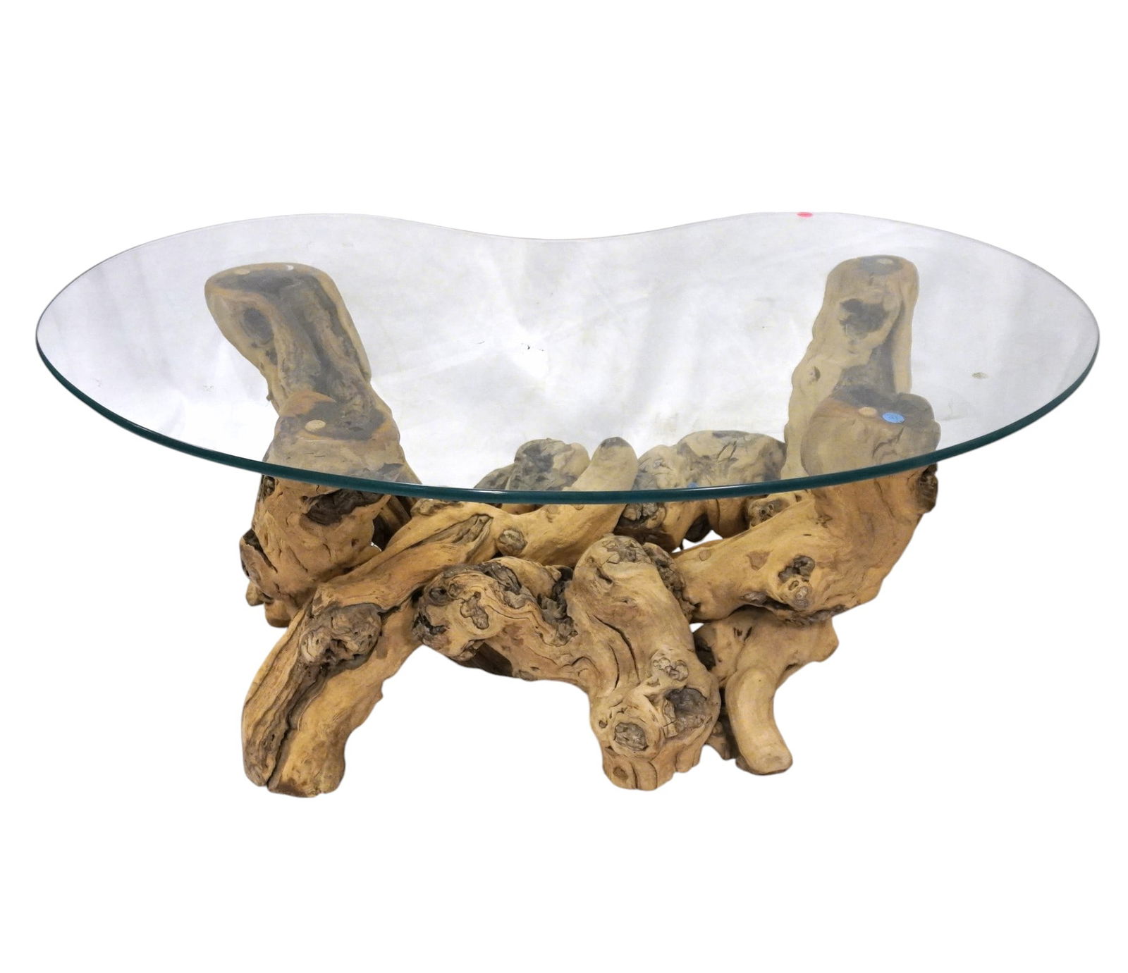 DRIFTWOOD GLASS TOP COFFEE TABLE (1 of 5)