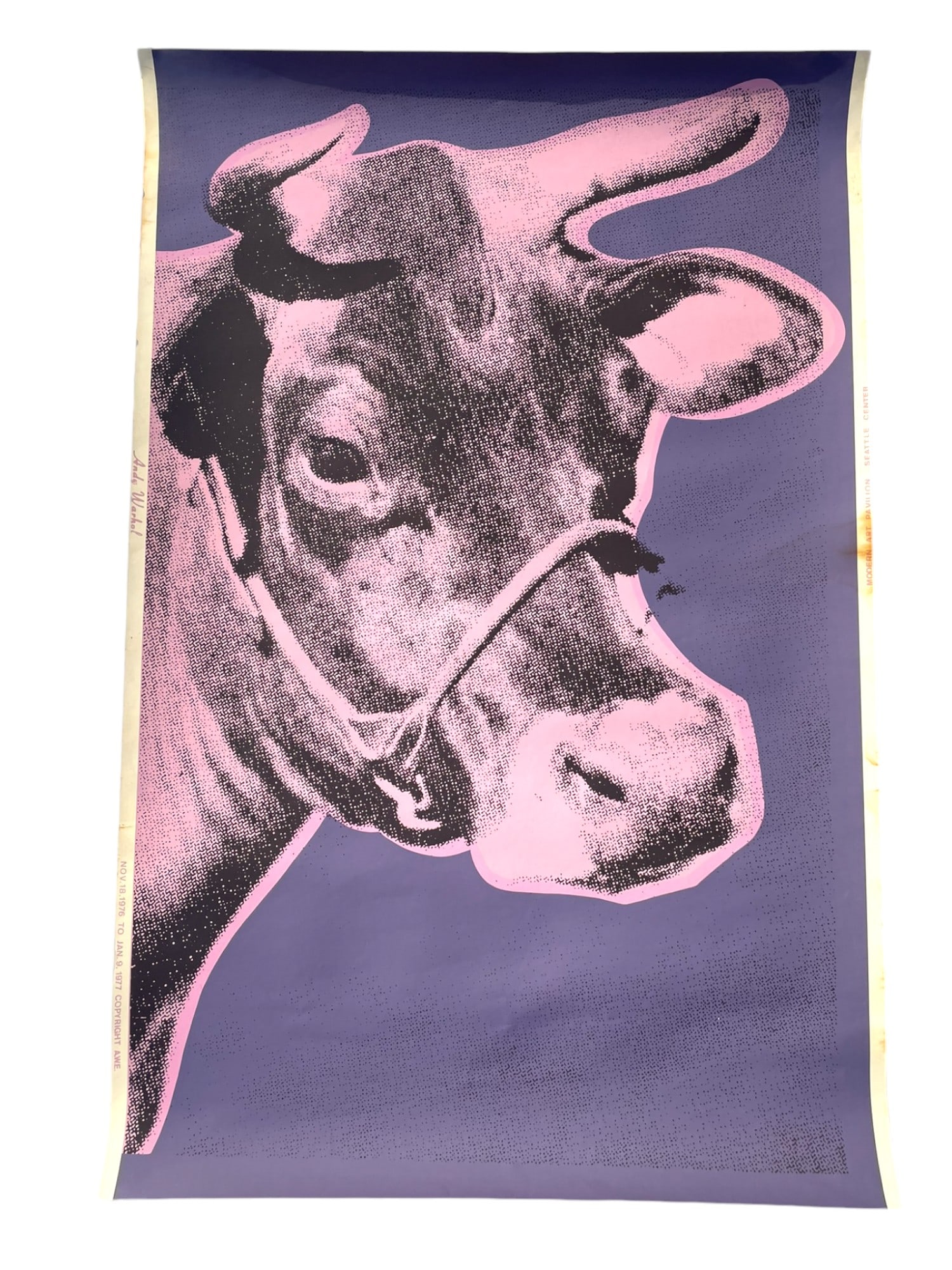 WARHOL 1977 COW WALLPAPER SCREEN PRINT SEATTLE (1 of 5)