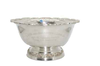LARGE POOLE SILVERPLATE PUNCH BOWL