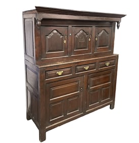 ANTIQUE 1753 ENGLISH OAK PRESS CUPBOARD