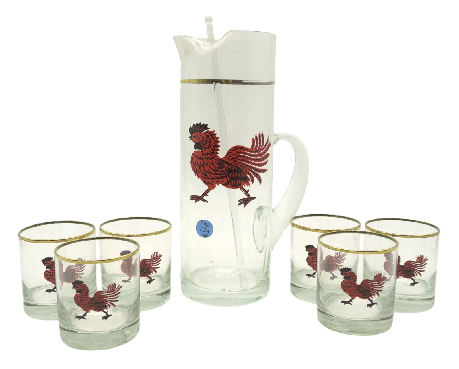 MID CENTURY ROOSTER COCKTAIL SET 7 PC (1 of 4)