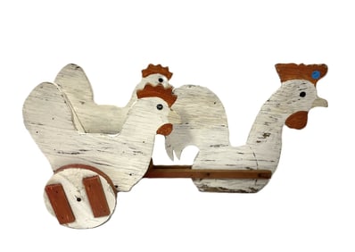 AMERICAN FOLK ART WHIMSICAL CHICKEN PLANTER