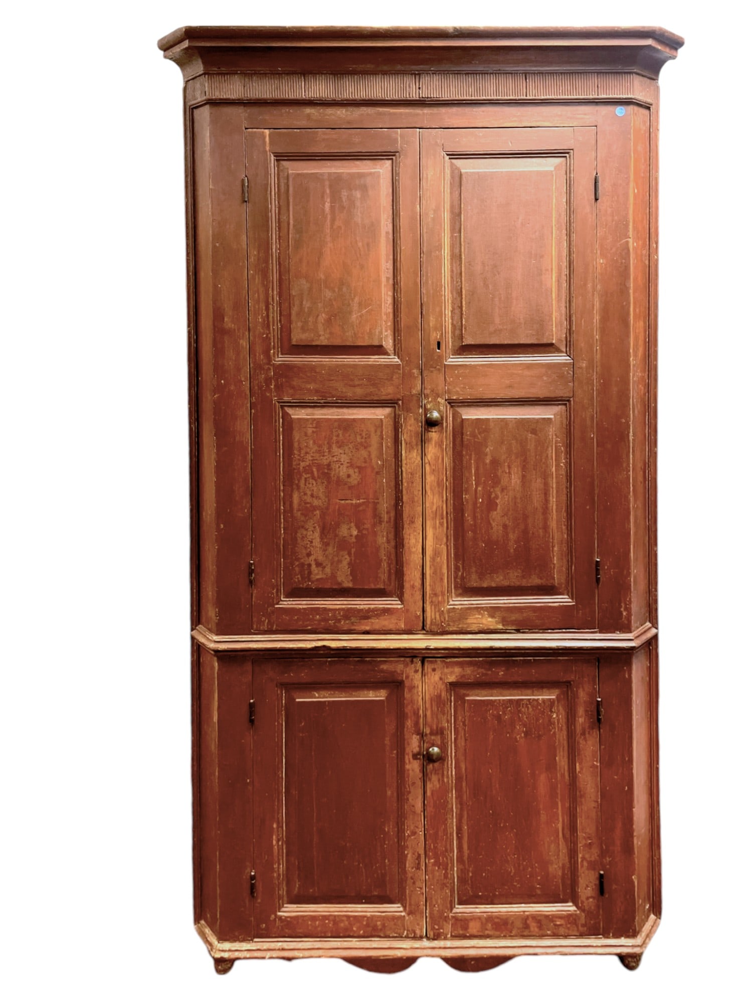 ANTIQUE AMERICAN PAINTED CORNER CABINET (1 of 4)