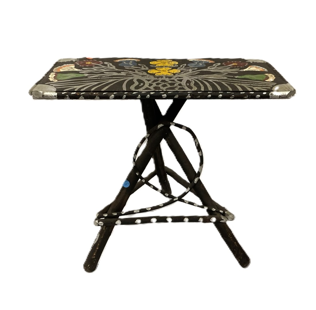 FOLK ART PAINTED ADIRONDACK TABLE (1 of 5)