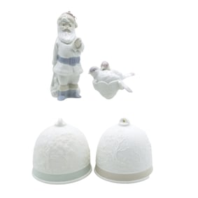 4 PC LLADRO PORCELAIN CHRISTMAS LOT