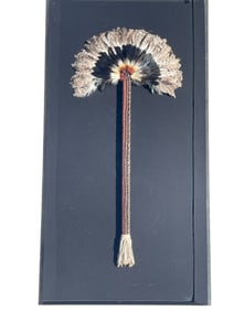 NATIVE AMERICAN FEATHER & WOVEN CEREMONIAL FAN