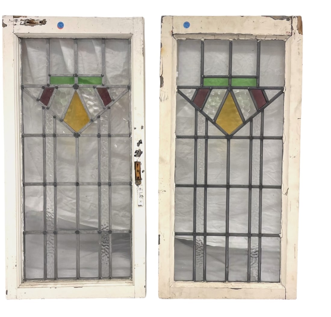 2 ANTIQUE STAINED GLASS WINDOWS (1 of 3)