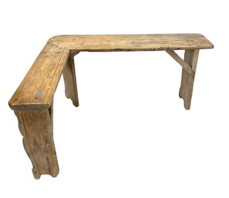 ANTIQUE AMERICAN CORNER BENCH PENNSYLVANIA