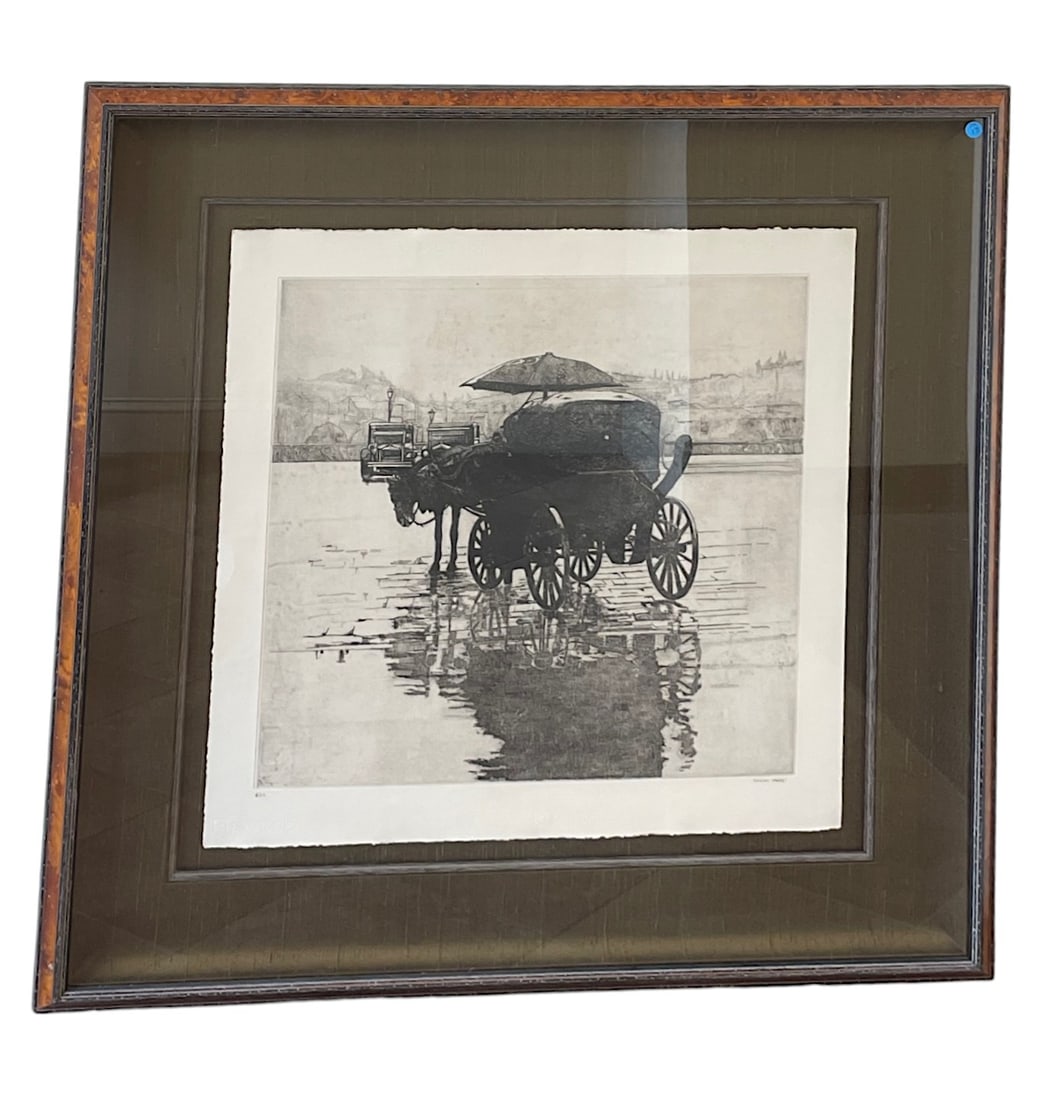 LARGE GIORGIO CAFFE "LOGGIA PRIMAVERILE" DRYPOINT ETCHING (1 of 5)