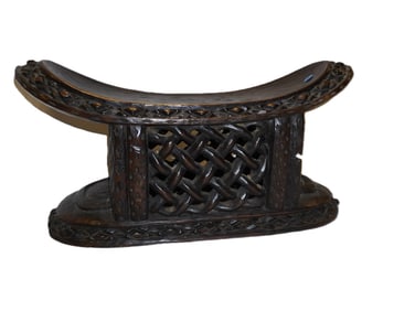 ASHANTI AFRICAN CARVED CHIEF STOOL