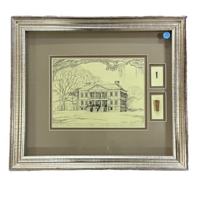 FRAMED ARCHITECTURAL PRINT OF DRAYTON HALL