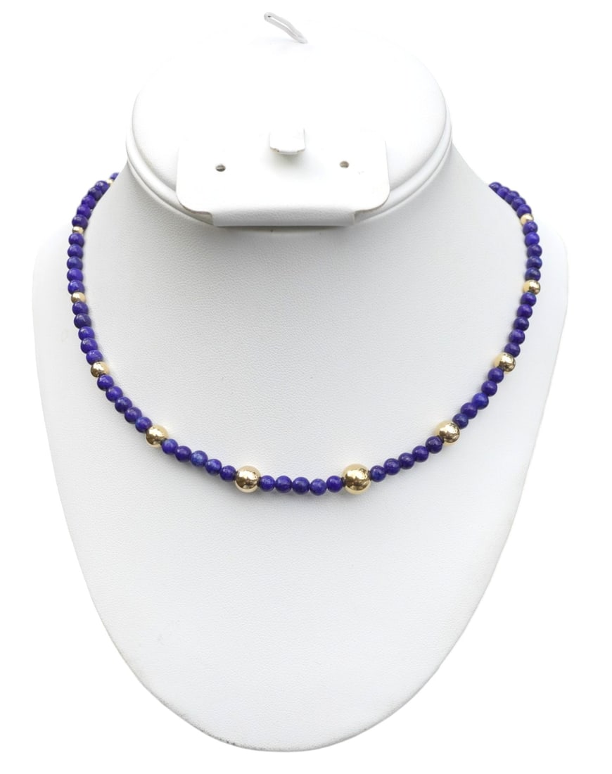 LAPIS LAZULI & 14k BEAD NECKLACE (1 of 2)