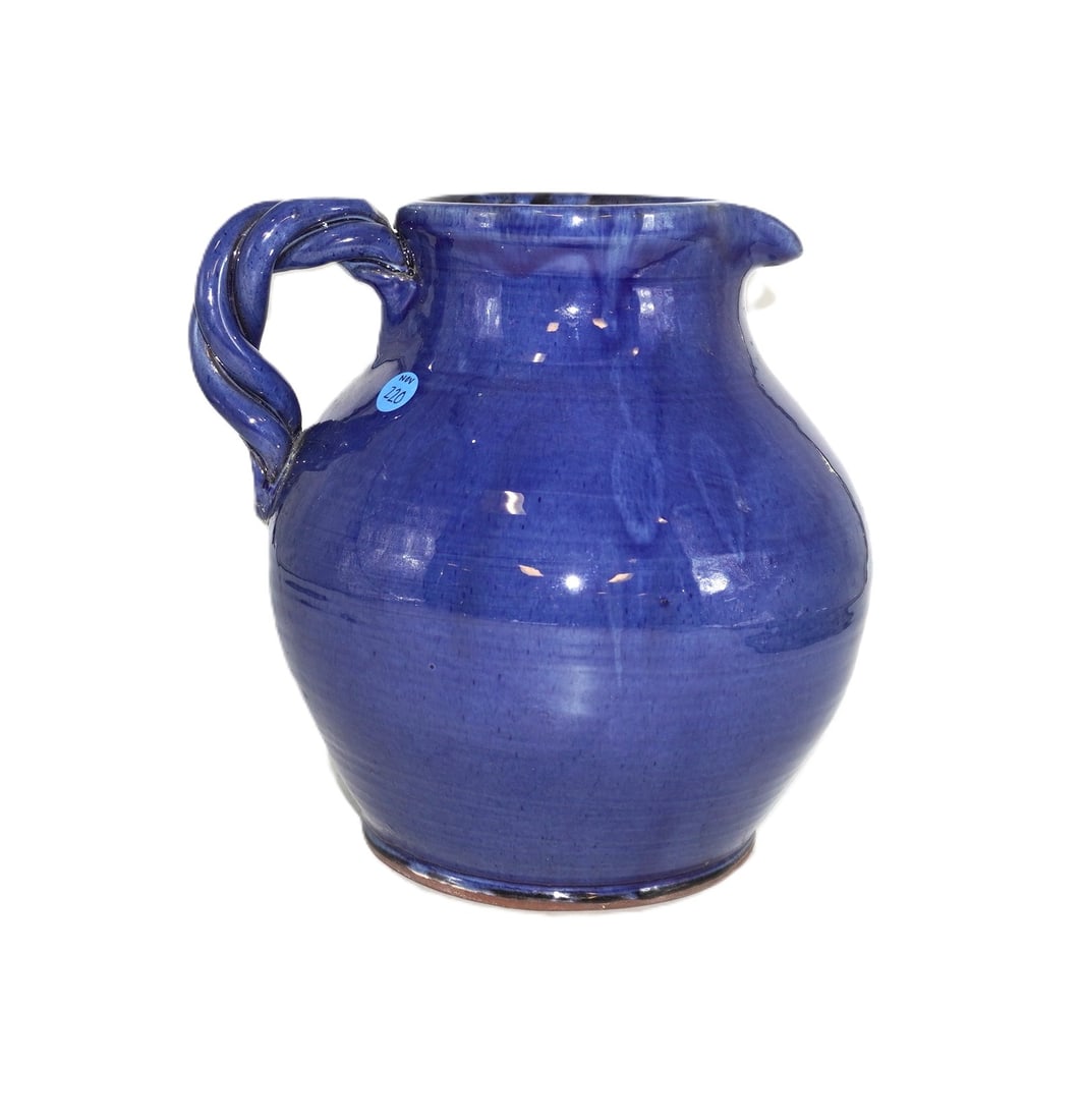 PASTIS & CO. FRENCH TERRACOTTA BLUE GLAZE JUG (1 of 5)