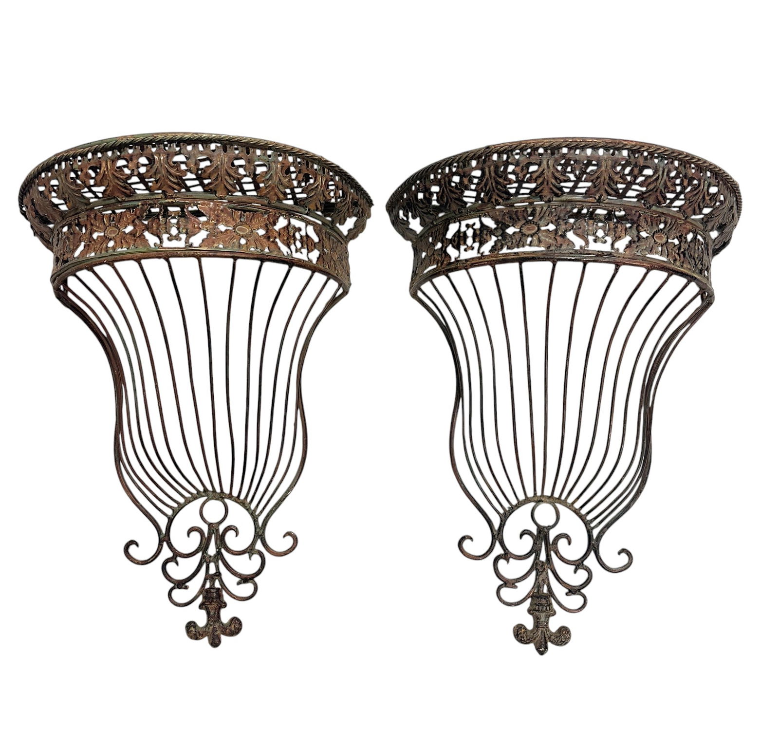 VINTAGE ORNATE METAL WALL MOUNTED CORBELS- A PAIR (1 of 2)