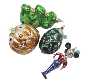 VINTAGE PATRICIA BREEN AND RADKO ORNAMENTS - 4 PIECES