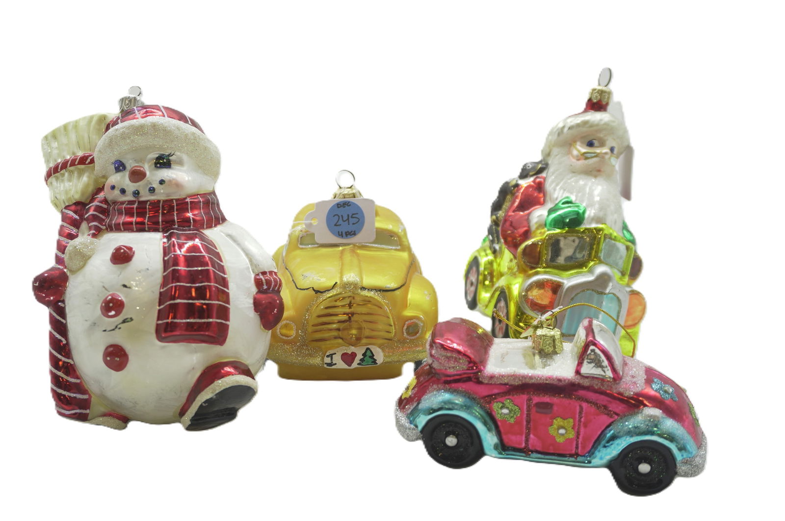 LOT OF 4 VINTAGE GLASS ORNAMENTS - RADKO, KURT ADLER, ETC. (1 of 4)