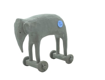 JONATHAN BASTIAN WOOD CARVED FOLK ART ELEPHANT