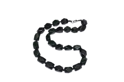 POLISHED DARK GREEN DRUZY NECKLACE