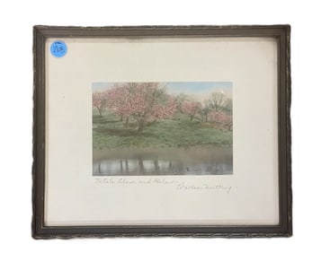 ANTIQUE WALLACE NUTTING SIGNED LITHOGRAPH "PETALS ABOVE AND BELOW"