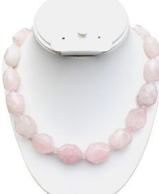 POLISHED ROSE QUARTZ NECKLACE