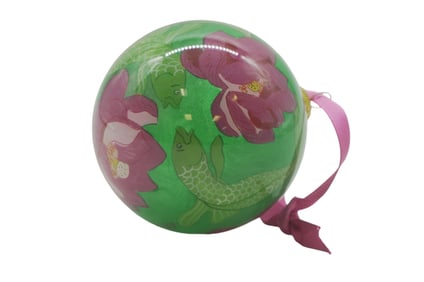 RARE LILLY PULITZER HAND PAINTED KOY GLASS ORNAMENT