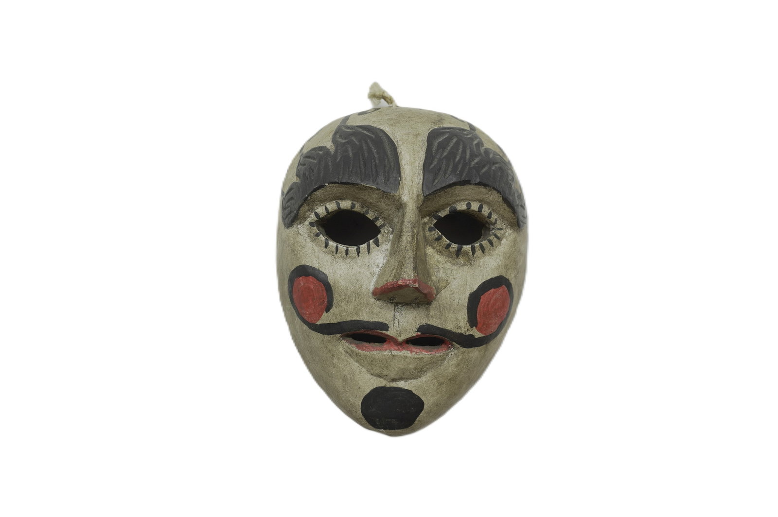 EL PATRON HAND CARVED CEREMONIAL MASK: Older Hand Carved El Patron Ceremonial Wooden Mask Guatemalan. Measures 6"x7.25"x4.25". Weight 12 oz