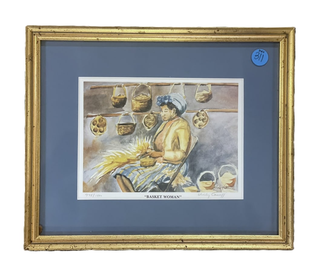 LIMITED EDITION "BASKET WOMAN" BY SHIRLEY CARROLL SIGNED PRINT (1 of 3)