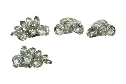 2 PAIR VINTAGE EISENBERG ICE SIGNED EARRINGS