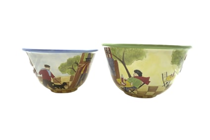 2 LARGE JENNIFER BRINLEY BISTRO BOWLS