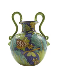 HAND PAINTED ITALIAN POTTERY VASE