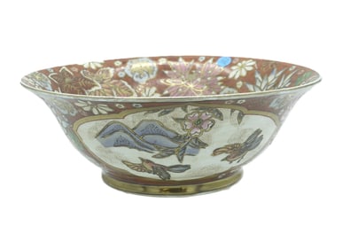 LARGE PORCELAIN CHINESE HAND PAINTED BOWL