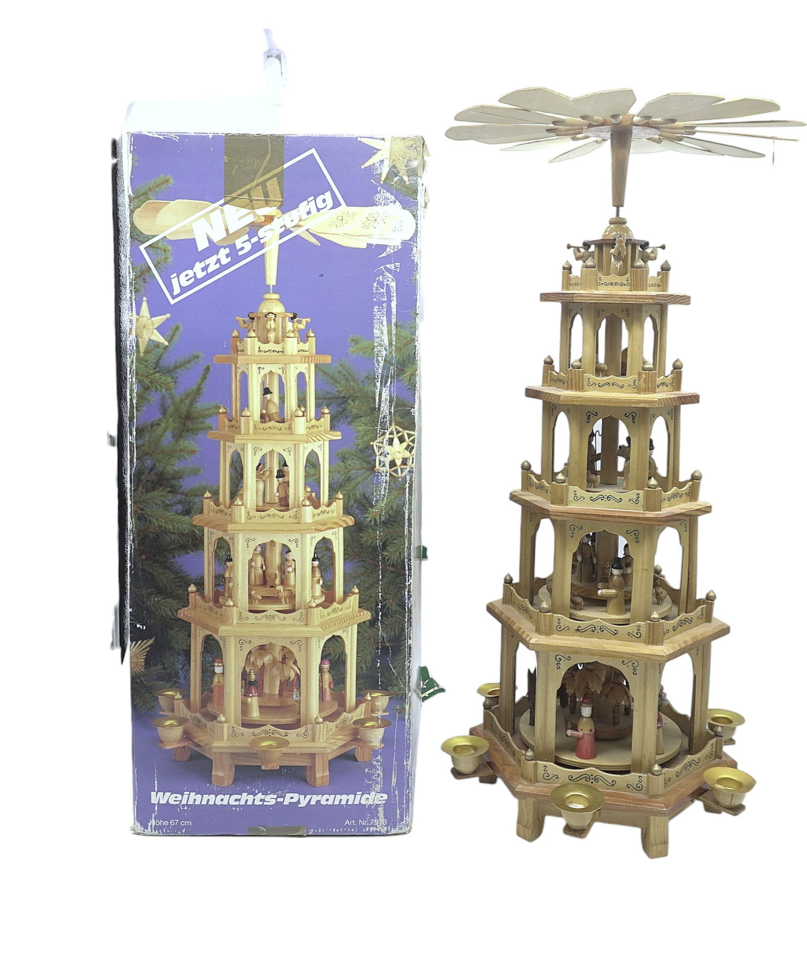 VINTAGE GERMAN WOODEN CHRISTMAS CAROUSEL (1 of 8)