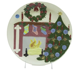 VINTAGE MID CENTURY DECORATIVE CHRISTMAS PLATE