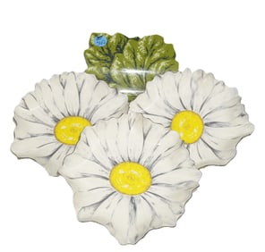 VINTAGE MCM SOTTER MOLDED 3 SECTION DAISY SERVICE DISH
