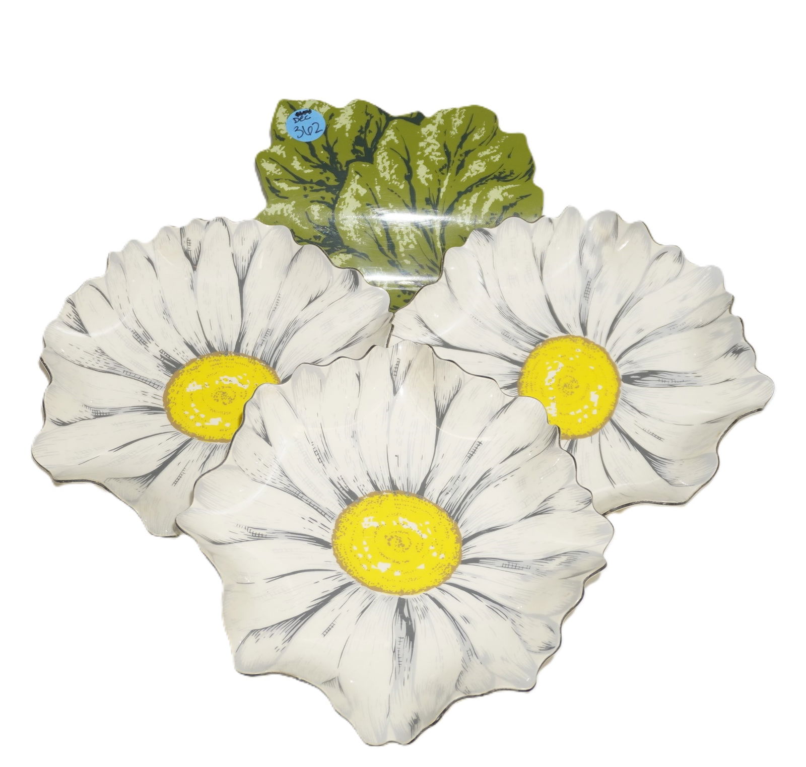 VINTAGE MCM SOTTER MOLDED 3 SECTION DAISY SERVICE DISH (1 of 3)