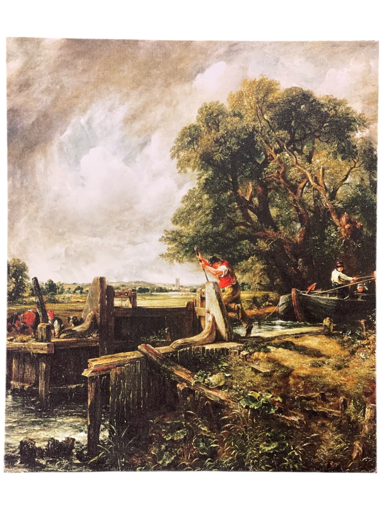 JOHN CONSTABLE GICLEE "THE LOCK": John Constable Giclee on Canvas "The Lock". Measures 16.5"x19"x1.75". Weight 1 lb 6 oz