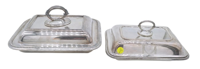 2 MAPPIN & WEBB & JAMES DIXON ANTIQUE SERVING DISHES