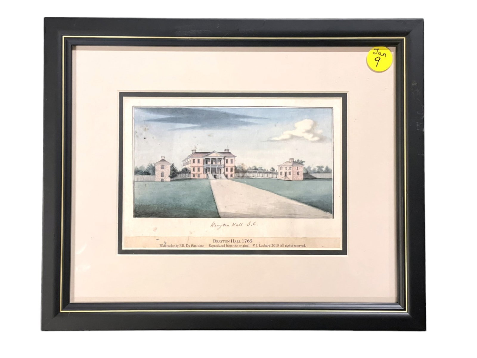 DRAYTON HALL WATERCOLOR PRINT SIMITIERE: Drayton Hall Print after the Original 1765 Watercolor by P.R. Simitiere. Painted by Swiss-born artist and naturalist Pierre Eugene Du Simitiere (1736-1784), the 1765 watercolor of Drayton Hall capture