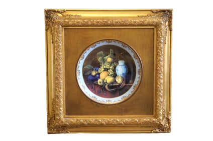 MARK ROBERTS DESIGN GILT FRAMED PORCELAIN STILL LIFE