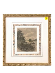 19th c AQUATINT ENGRAVING A.W. HENLEY BOATING ON THE THAMES