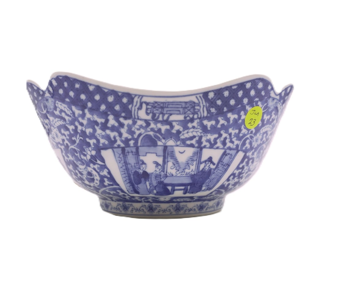 VINTAGE CHINESE BLUE & WHITE PORCELAIN BOWL (1 of 4)